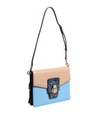 Blau Beige Exotisches Leder LUCIA Crossbody Tasche