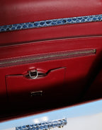 Blau Beige Exotisches Leder LUCIA Crossbody Tasche