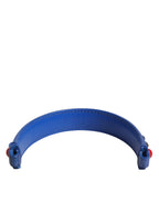 Blaue verschönerte Ledertasche Henkel Frauen Schulterriemen