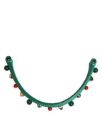 Grüne verschönerte Ledertasche mit Henkel Frauen Schulterriemen