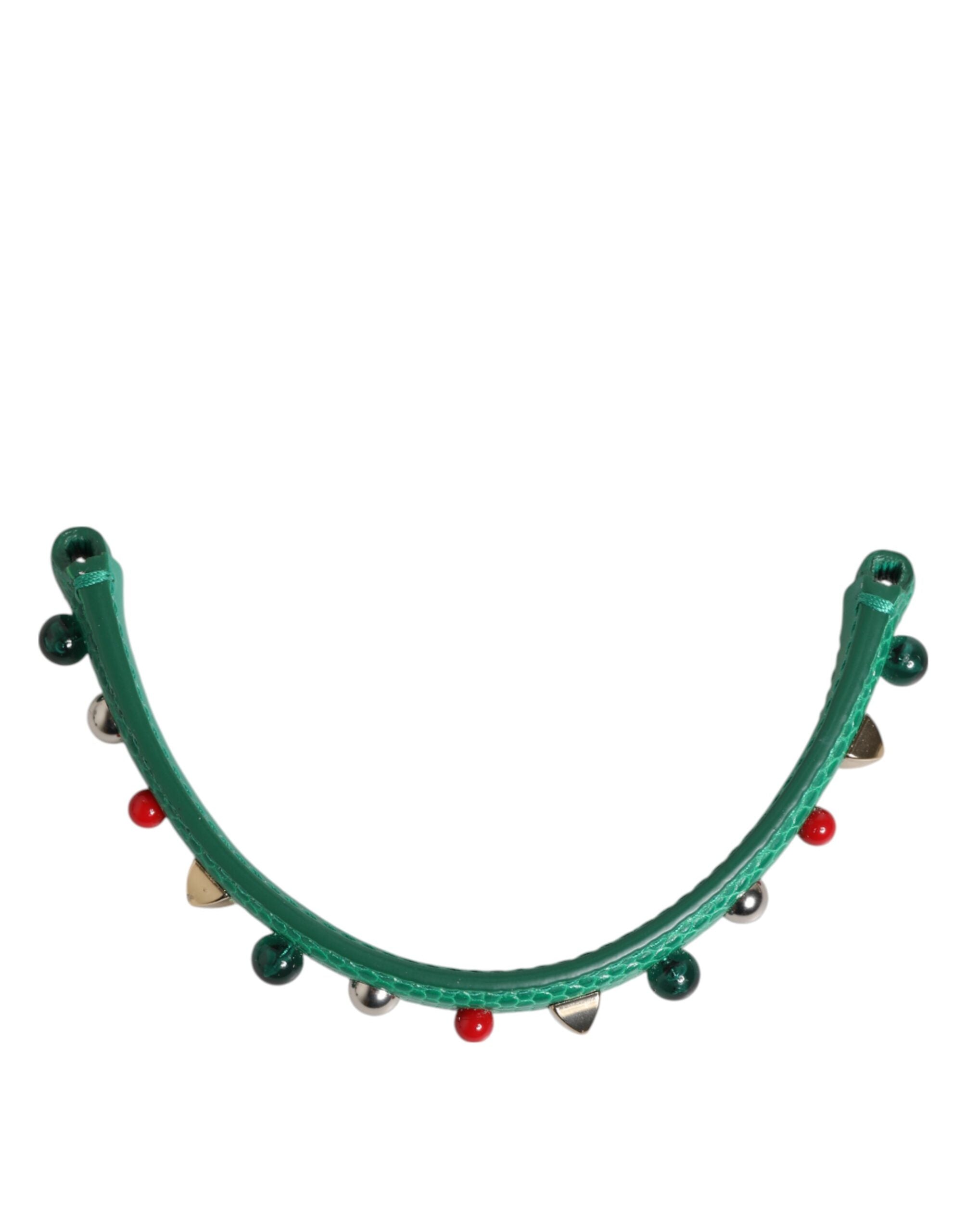 Grüne verschönerte Ledertasche mit Henkel Frauen Schulterriemen