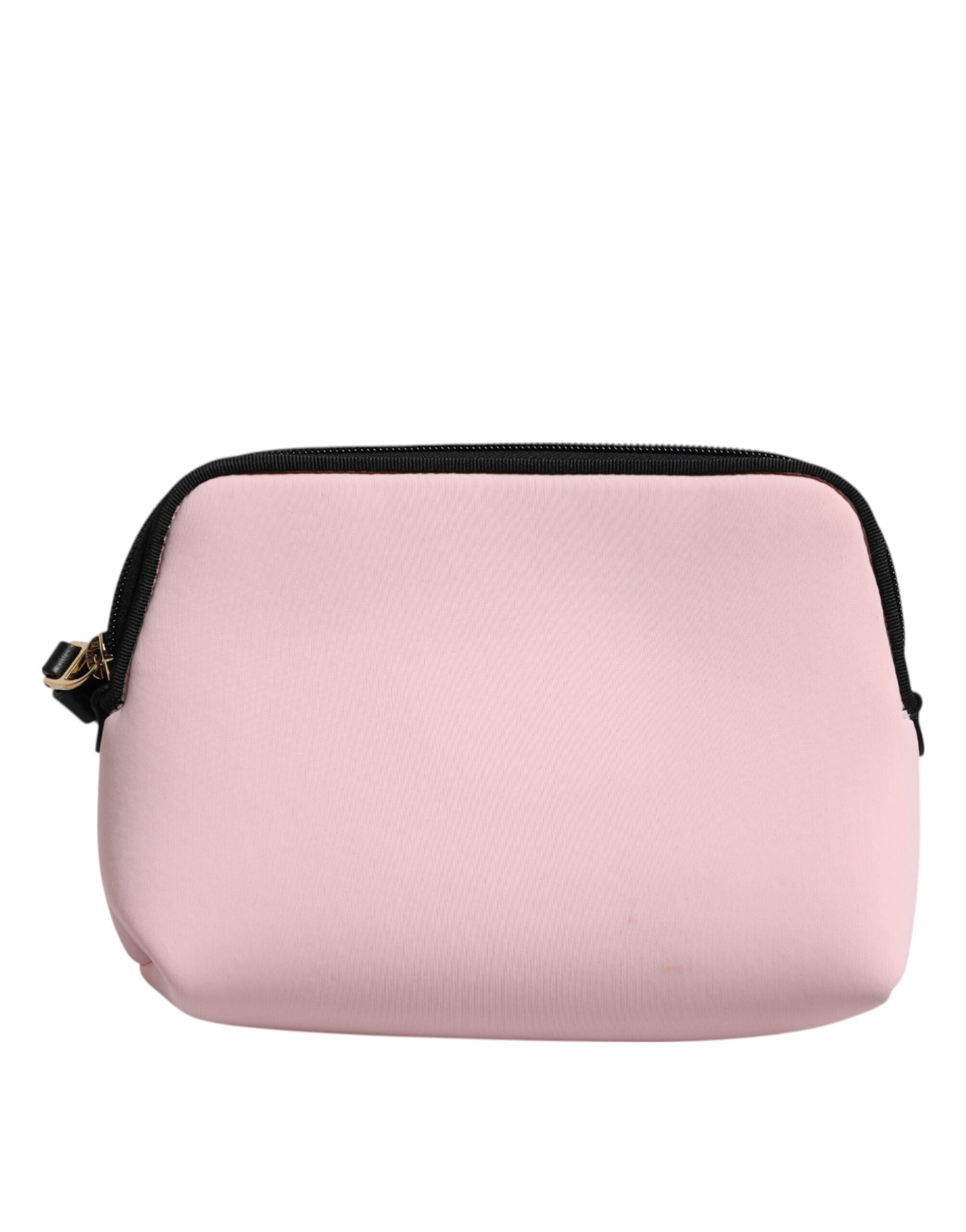 Rosa Solid Nylon DG Logo Print Clutch Zip Borse Pouch Tasche