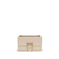 Beige Kalbshaut Bos Taurus Schultertasche