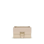 Beige Kalbshaut Bos Taurus Schultertasche
