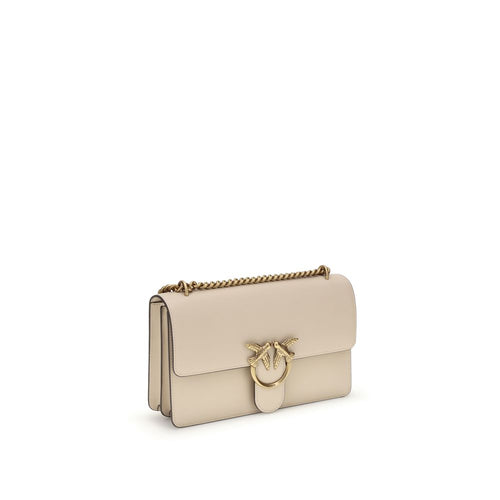 Beige Kalbshaut Bos Taurus Schultertasche