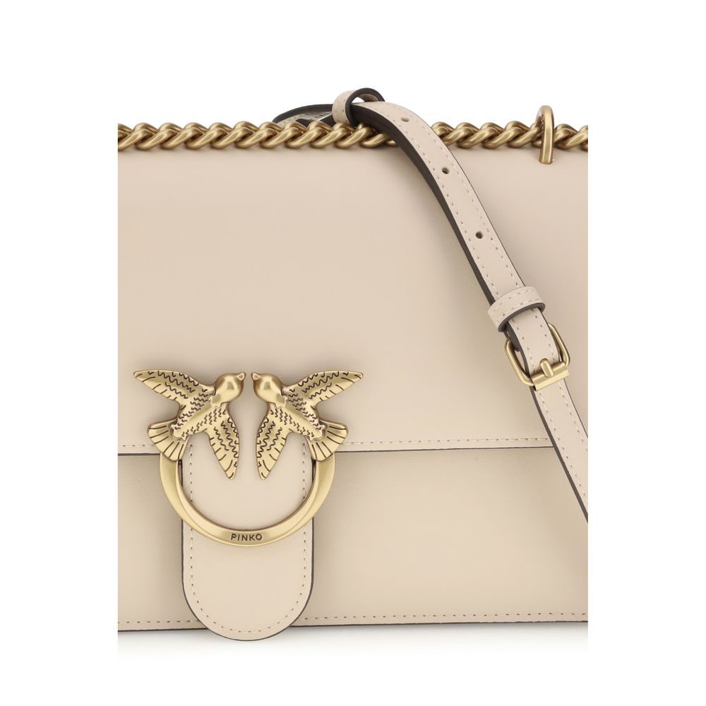 Beige Kalbshaut Bos Taurus Schultertasche