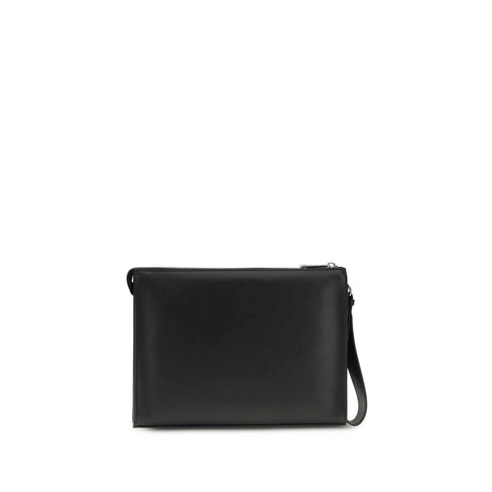 Schwarze Leder-Clutch