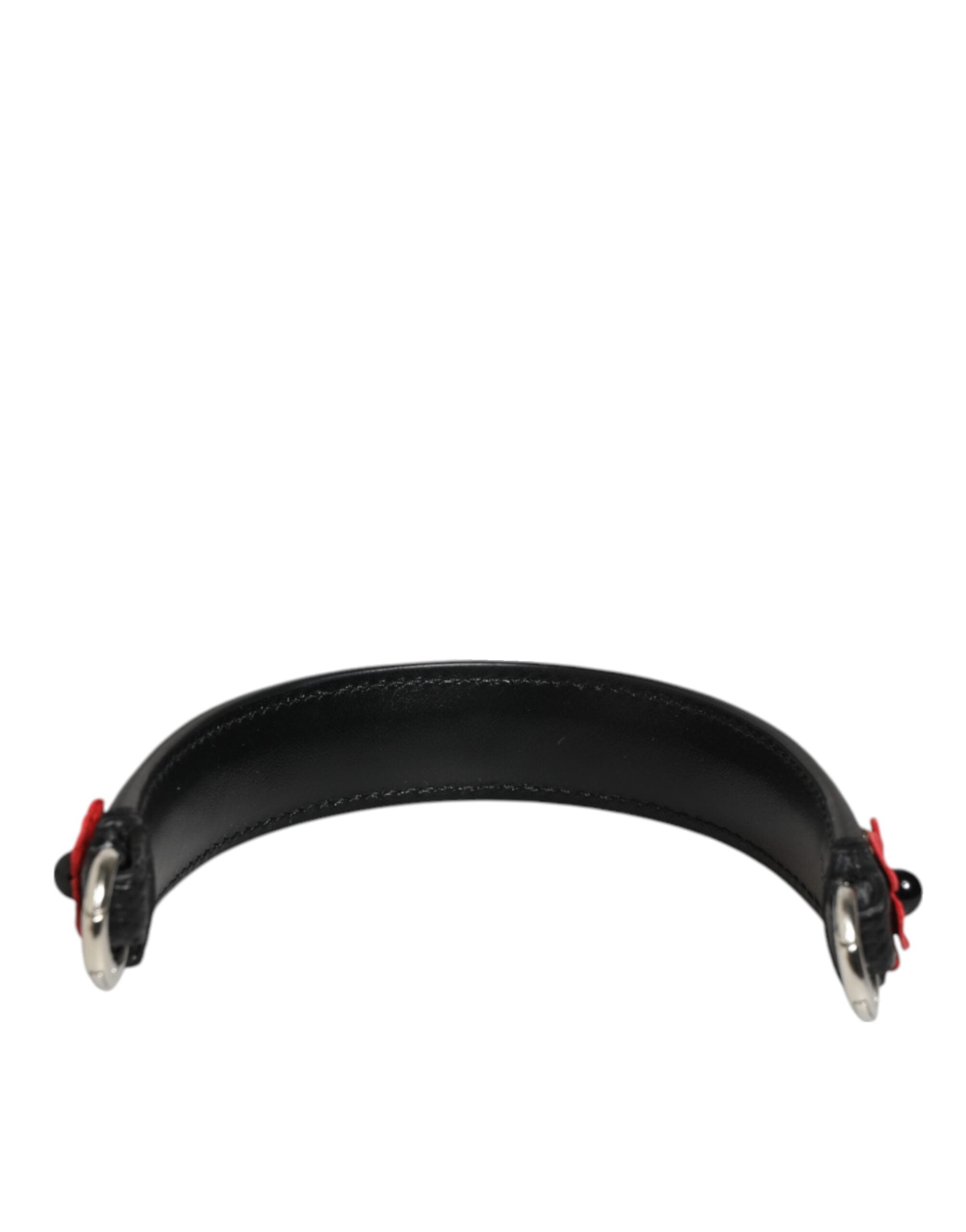 Schwarze verschönerte Ledertasche mit Henkel Frauen Schulterriemen