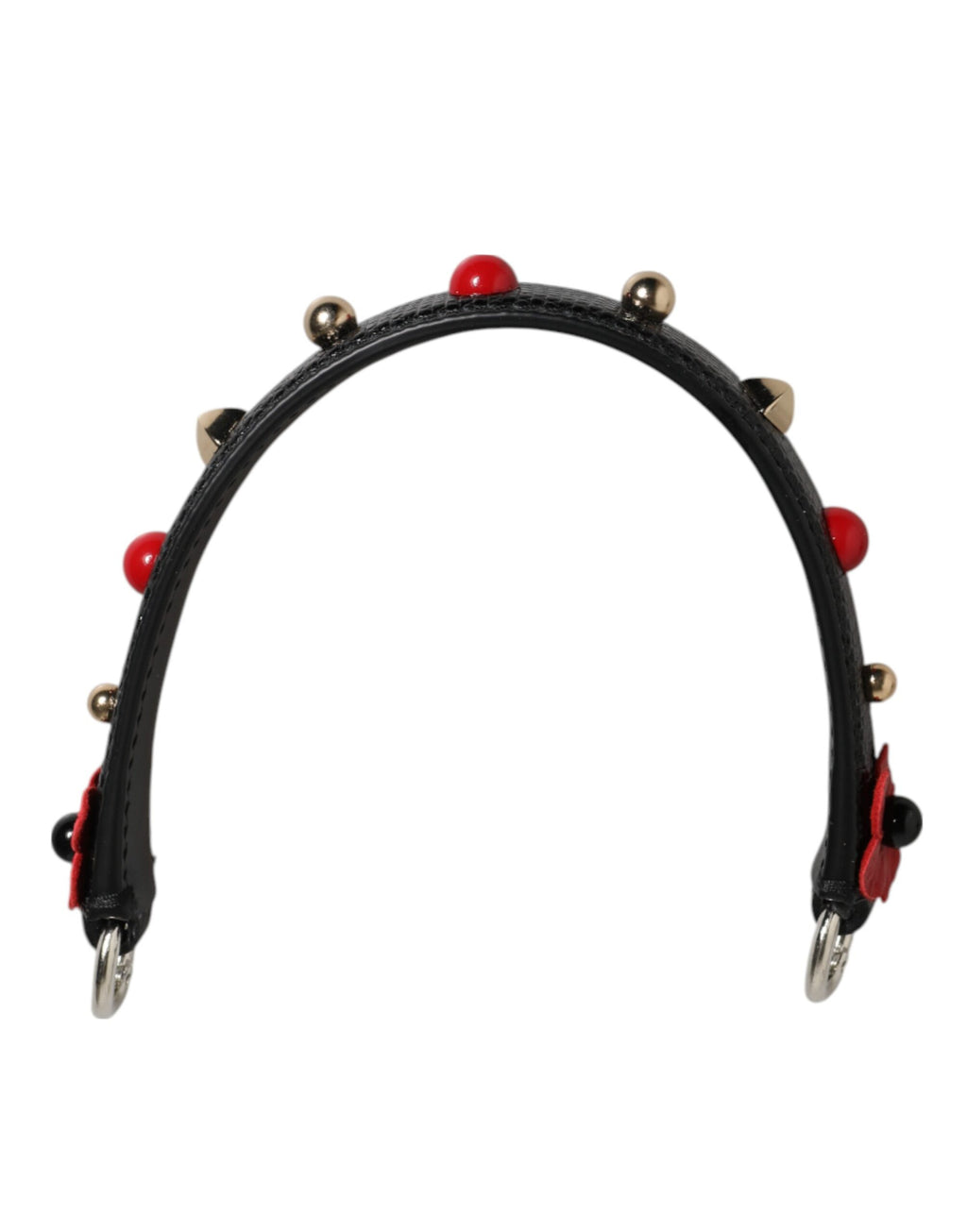 Schwarze verschönerte Ledertasche mit Henkel Frauen Schulterriemen