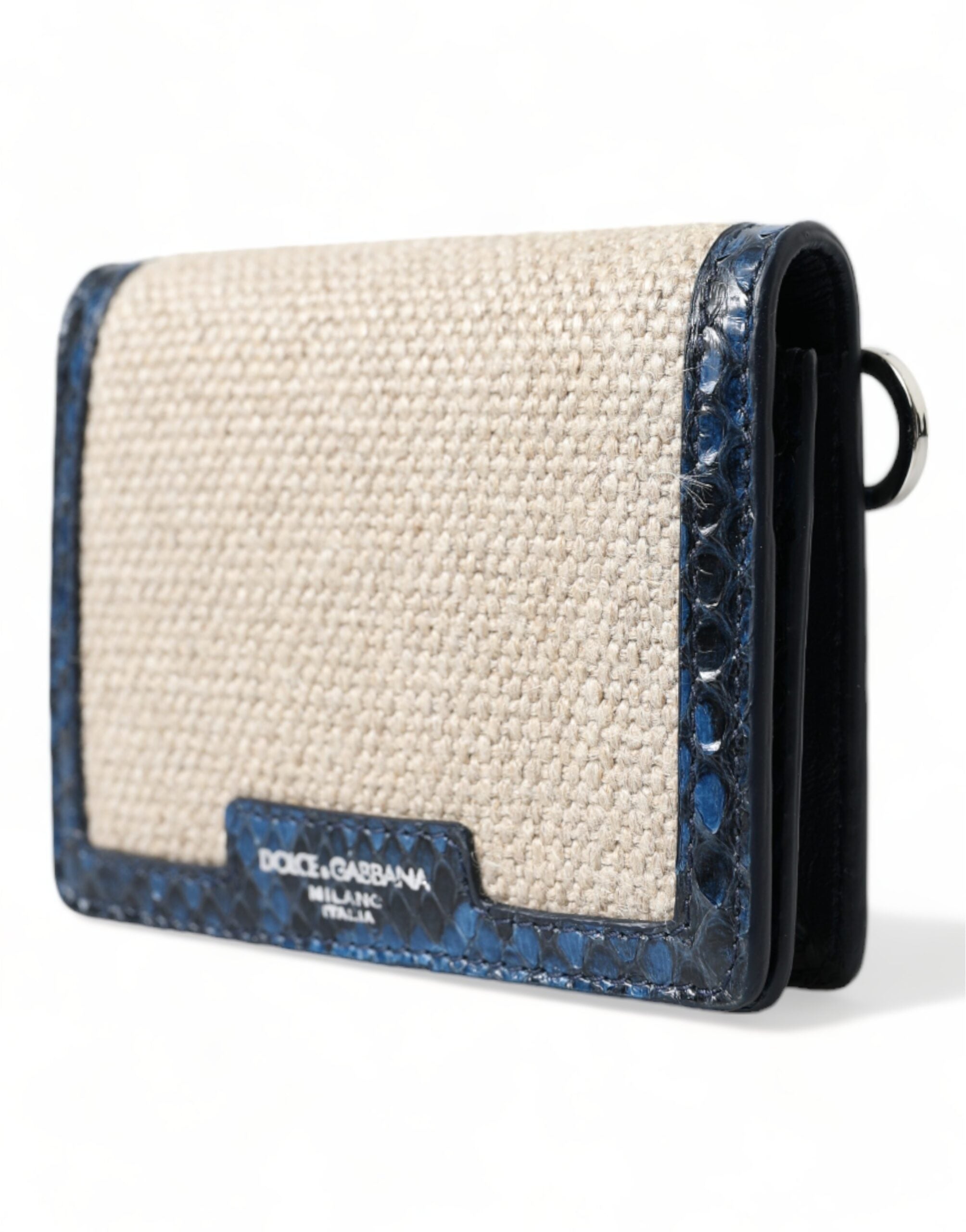 Beige Raffia Blau Leder Trim Mini Umhängetasche Crossbody Bag
