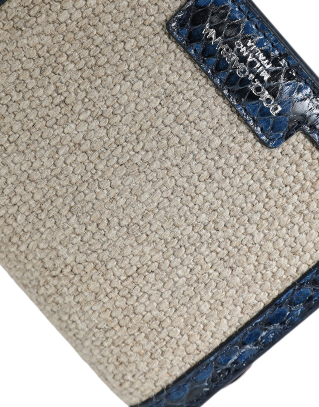 Beige Raffia Blau Leder Trim Mini Umhängetasche Crossbody Bag