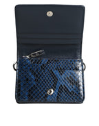 Beige Raffia Blau Leder Trim Mini Umhängetasche Crossbody Bag