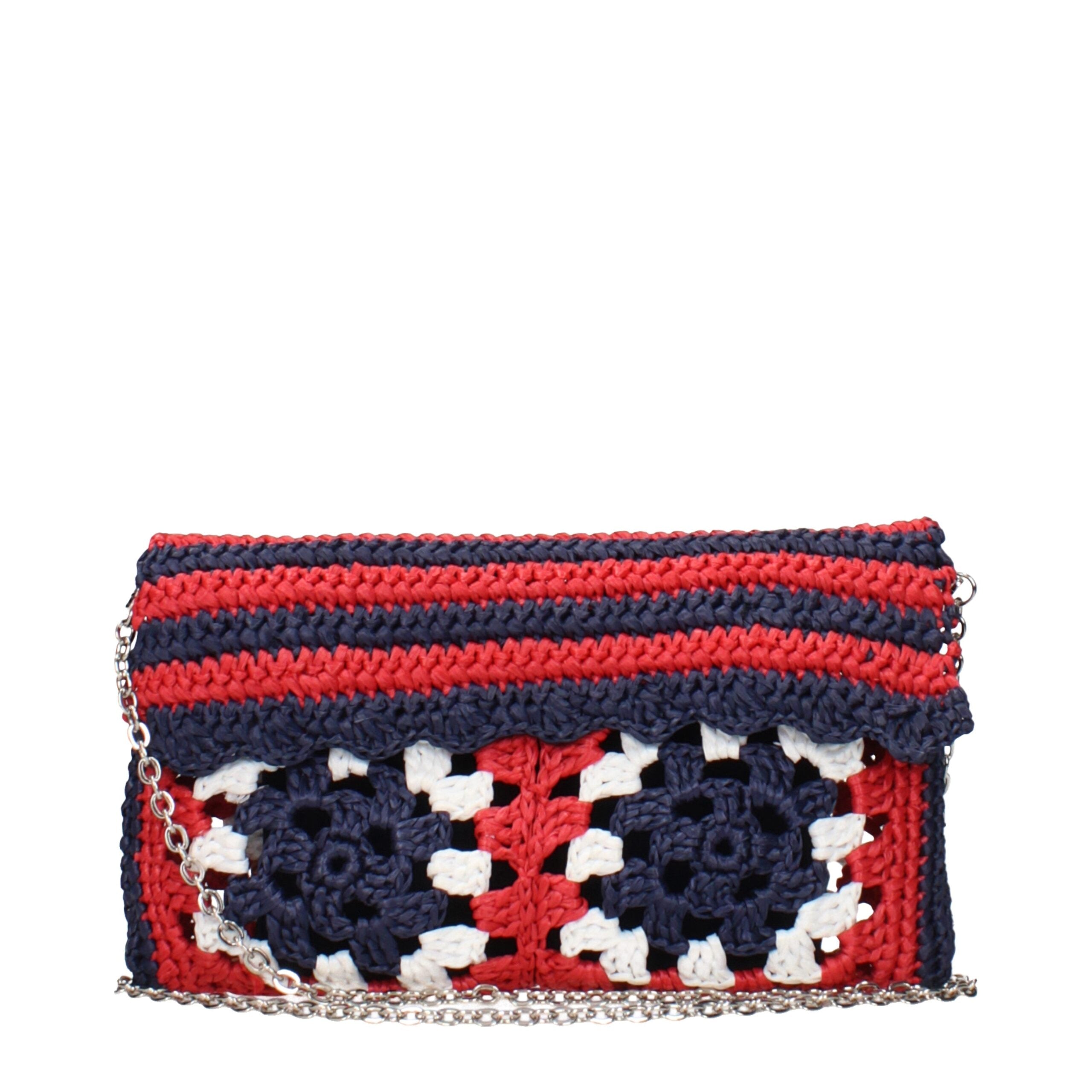 Bunte Raffiabast-Clutch