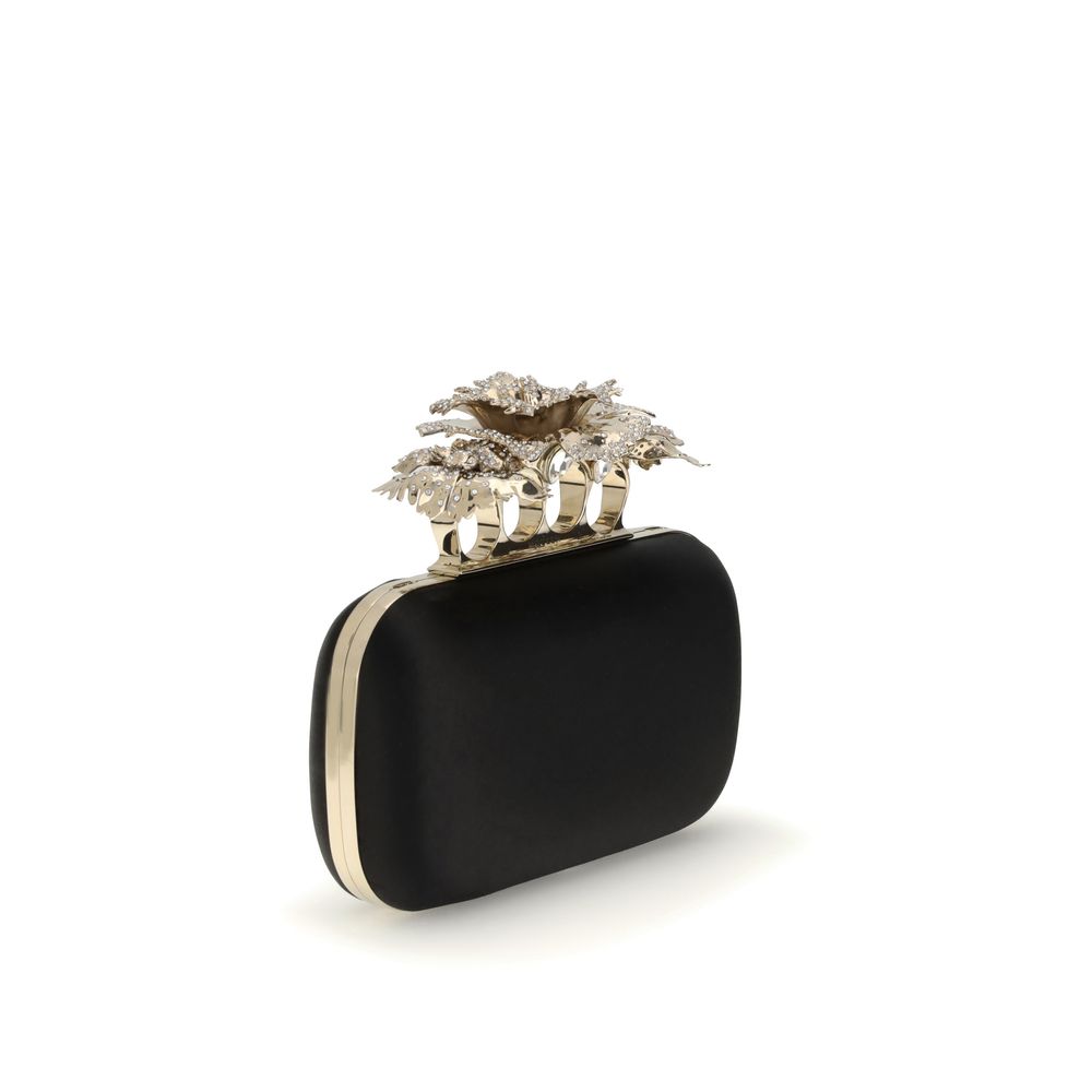 Seidene Clutch Tasche in Schwarz
