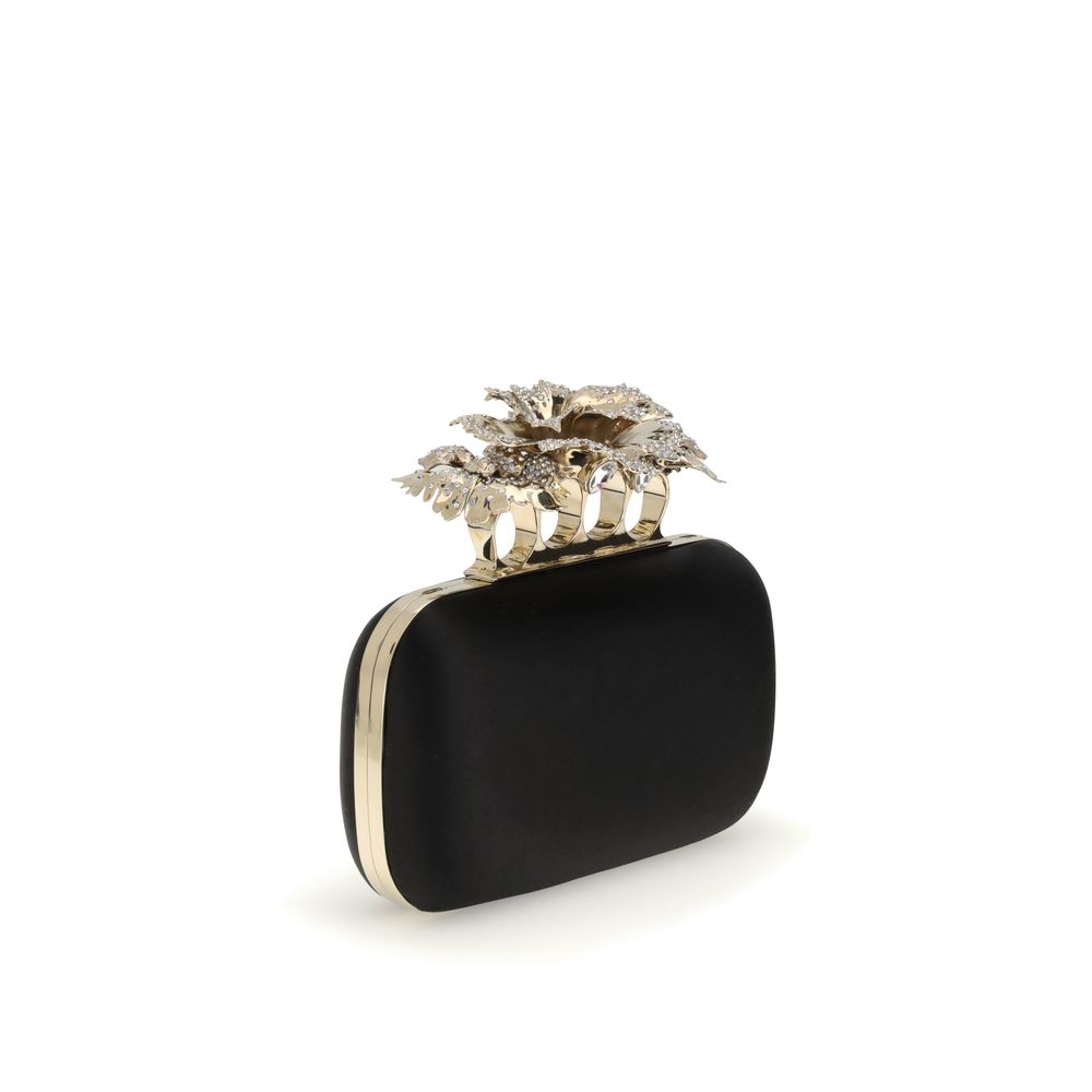 Seidene Clutch Tasche in Schwarz