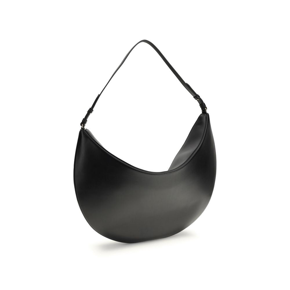 Schwarze Schultertasche aus Kalbsleder Bos Taurus