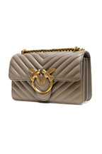 Graue Leder Love One Mini Umhängetasche