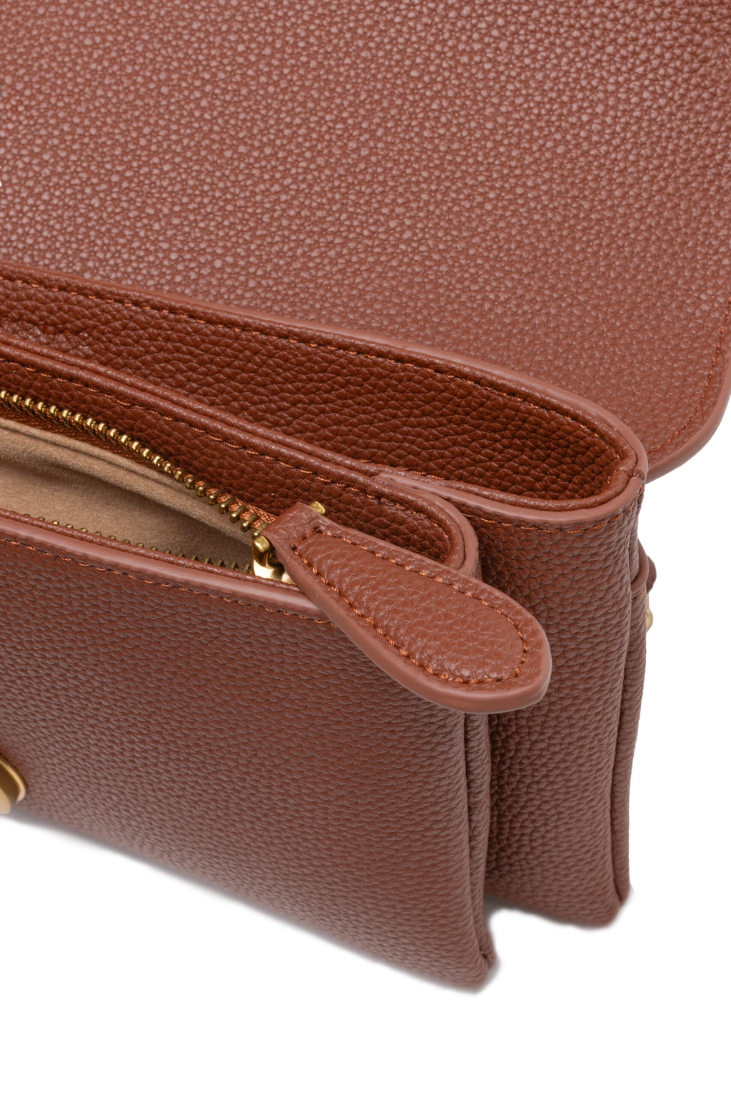 Love Boucle Riga Umhängetasche aus braunem Leder