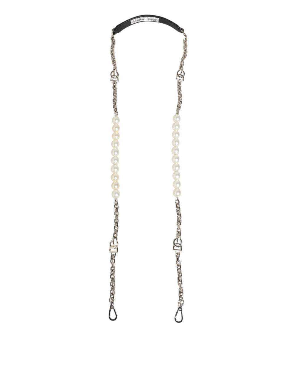 Schwarzes Leder Perle Kette Tasche Accessoire Schulterriemen