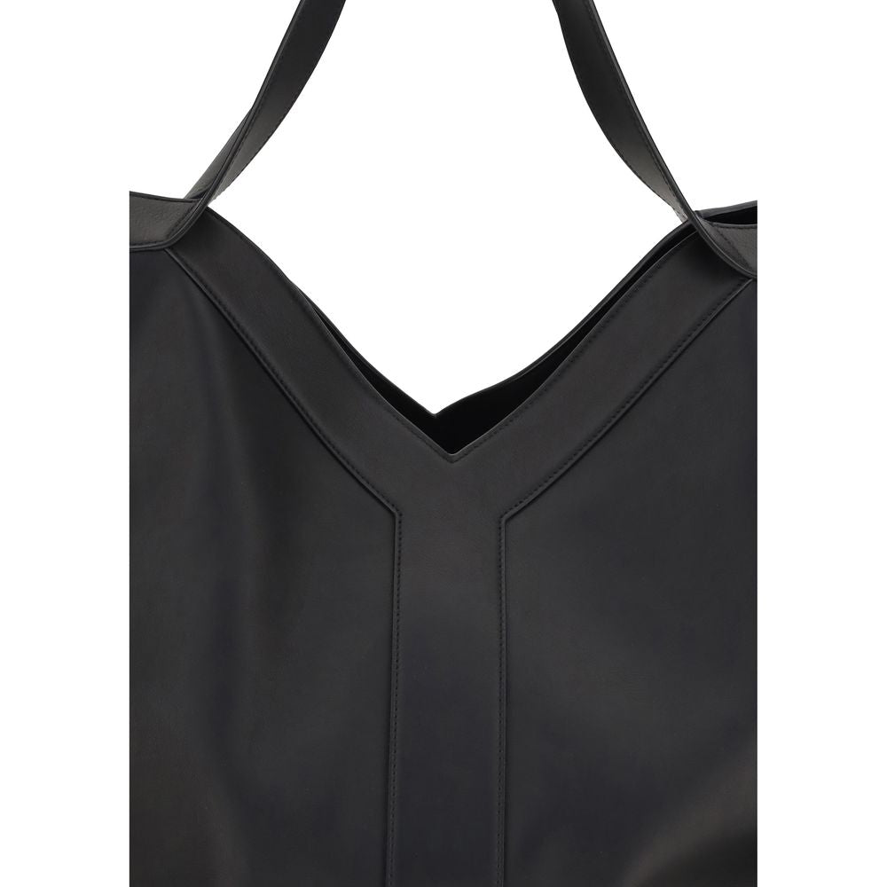 Schwarze Schultertasche aus Kalbsleder Bos Taurus