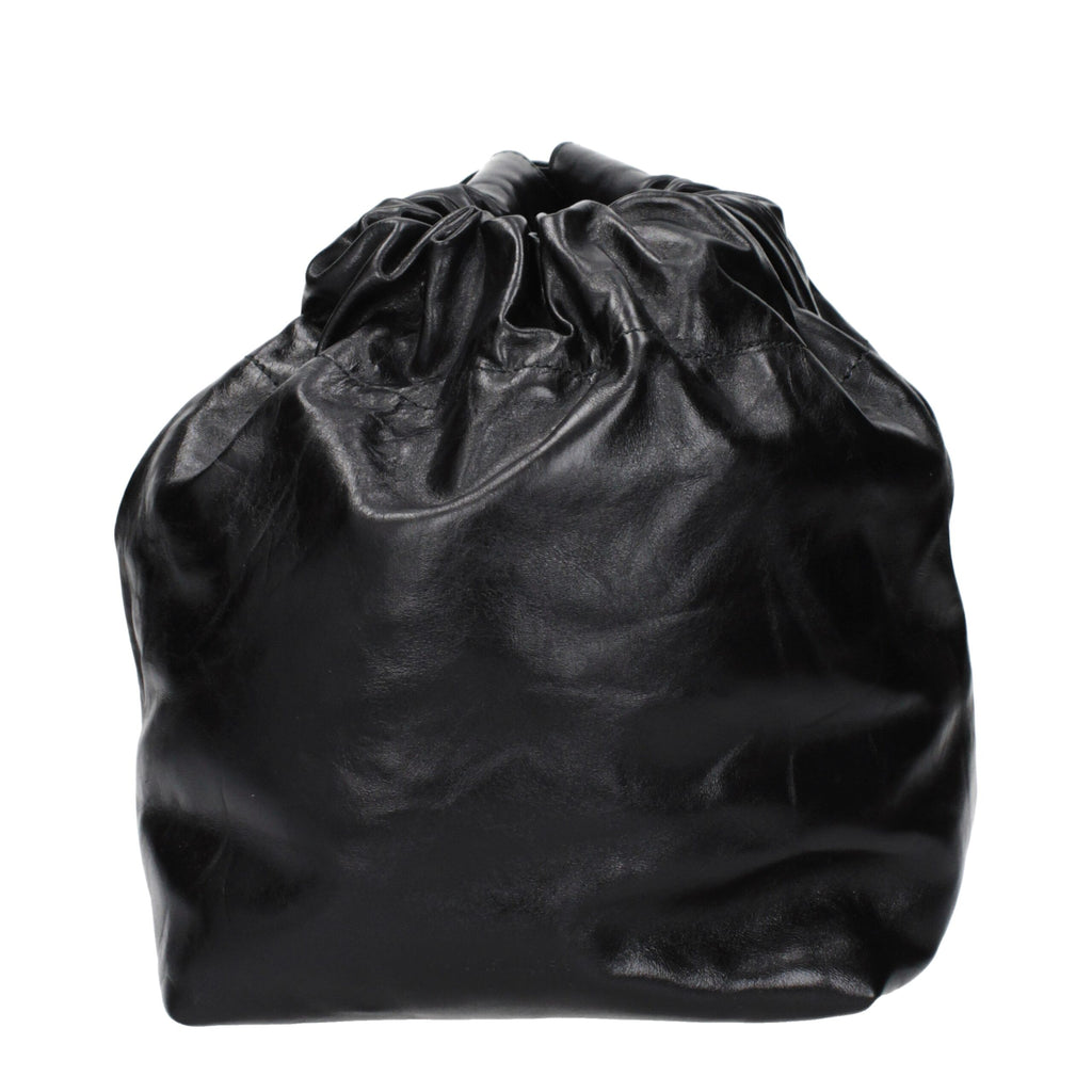 Schwarze Lederhandtasche