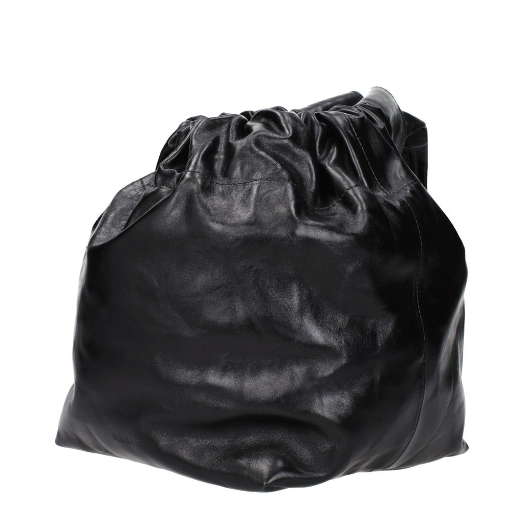 Schwarze Lederhandtasche