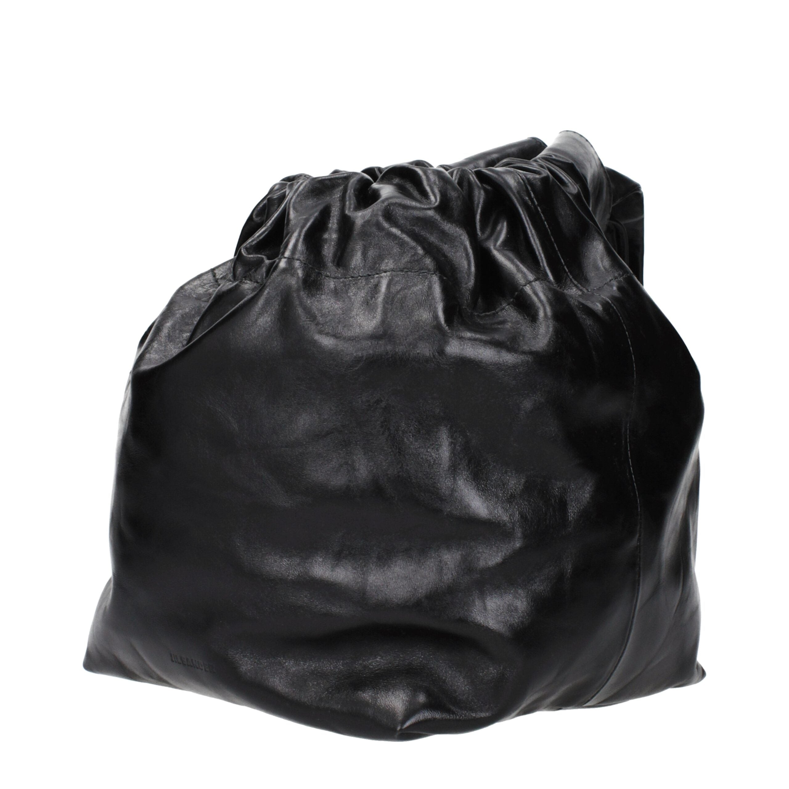 Schwarze Lederhandtasche