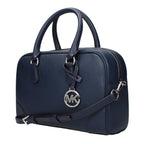 Dunkelblaue Lederhandtasche