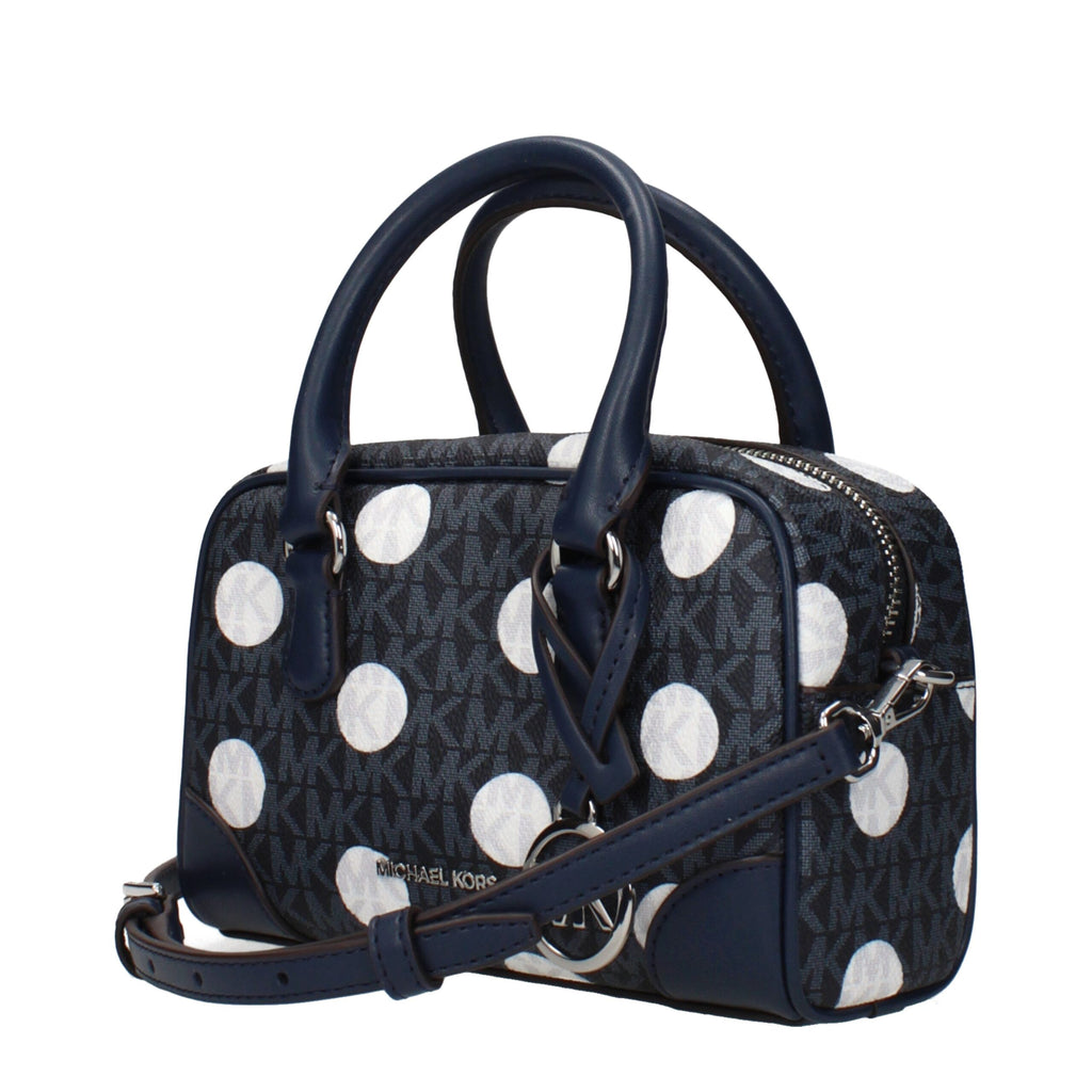 Blaue Stoffhandtasche
