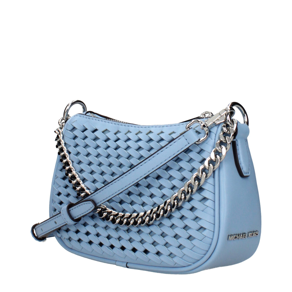Hellblaue Lederhandtasche