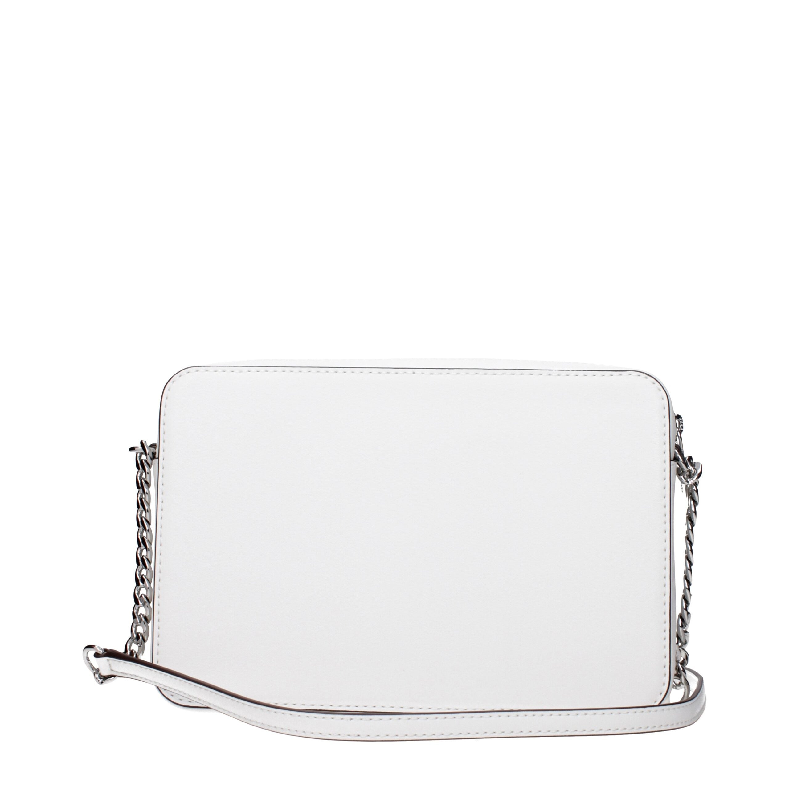 Weiße Leder-Crossbody-Tasche