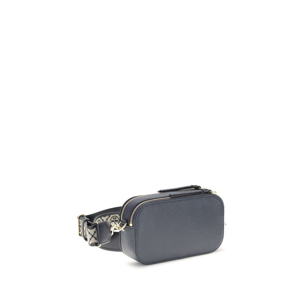 Blaue Leder-Umhängetasche