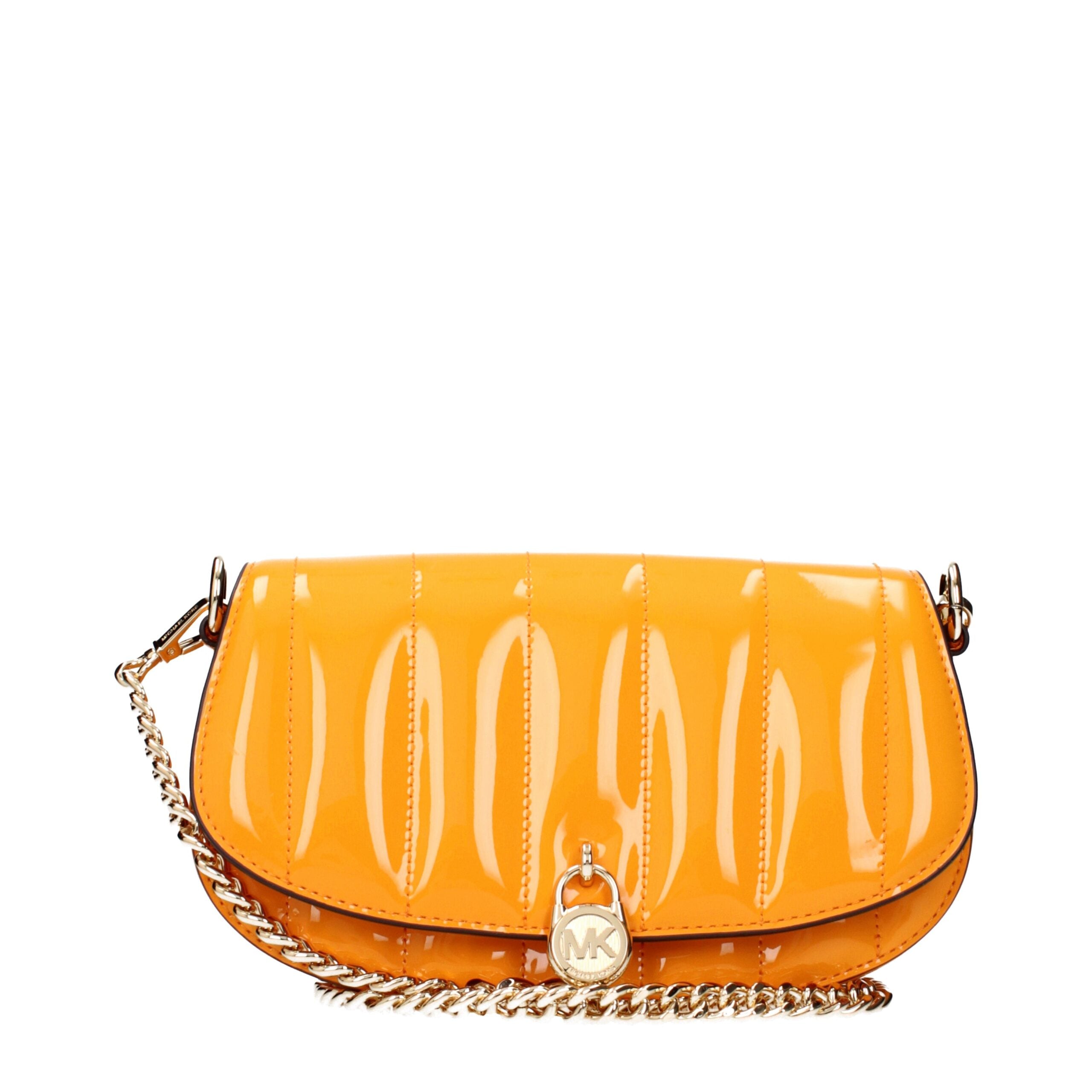 Orange-farbene Crossbody-Tasche aus Leder