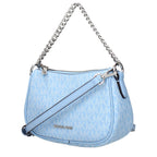 Hellblaue Stoffhandtasche