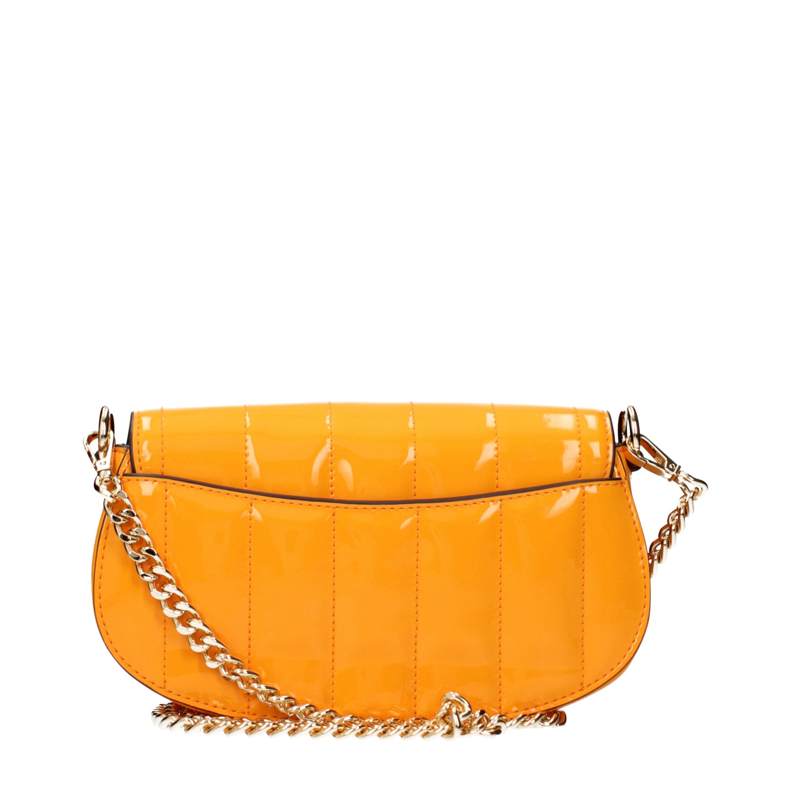 Orange-farbene Crossbody-Tasche aus Leder