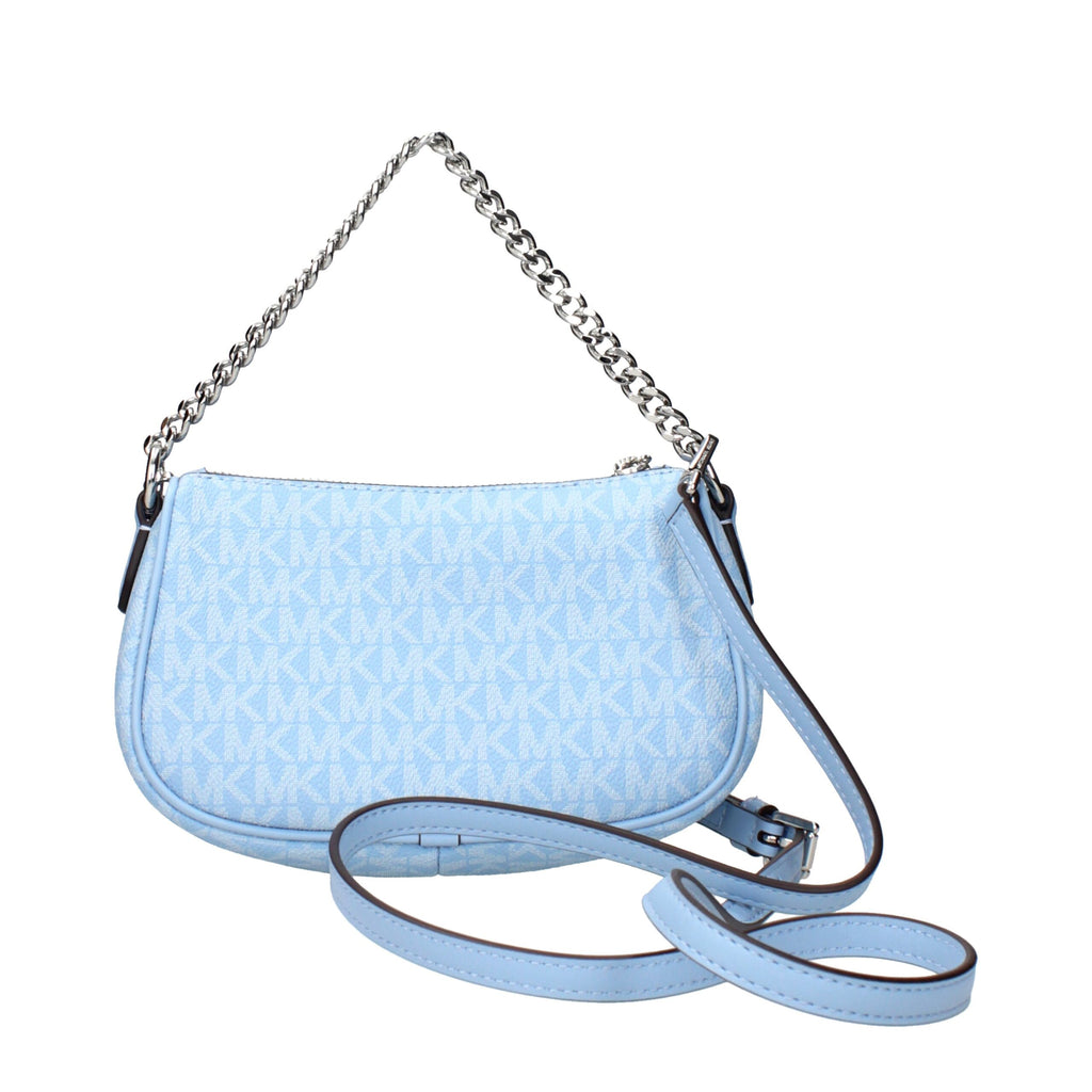 Hellblaue Stoffhandtasche