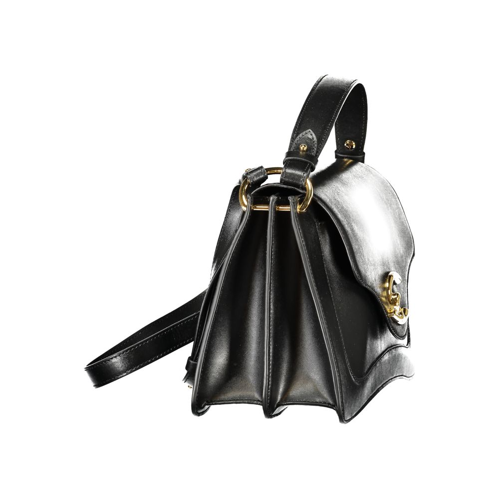 Schwarze Lederhandtasche