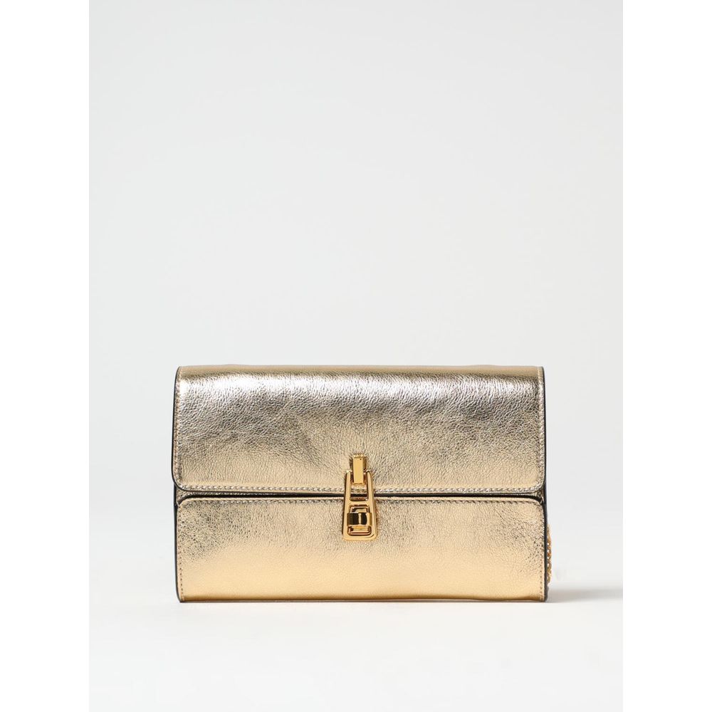 Goldene Lederhandtasche