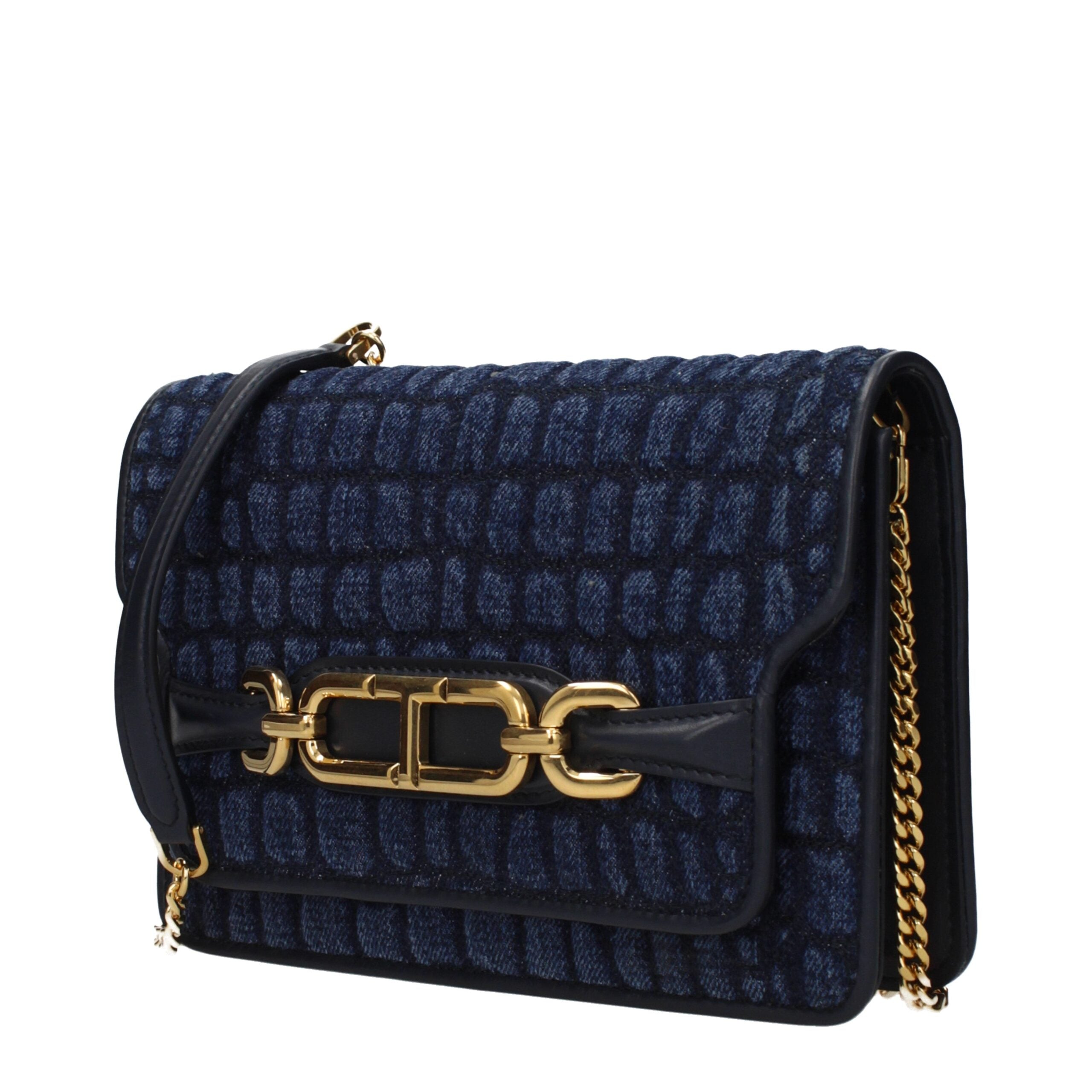 Blaue Stoff-Clutch