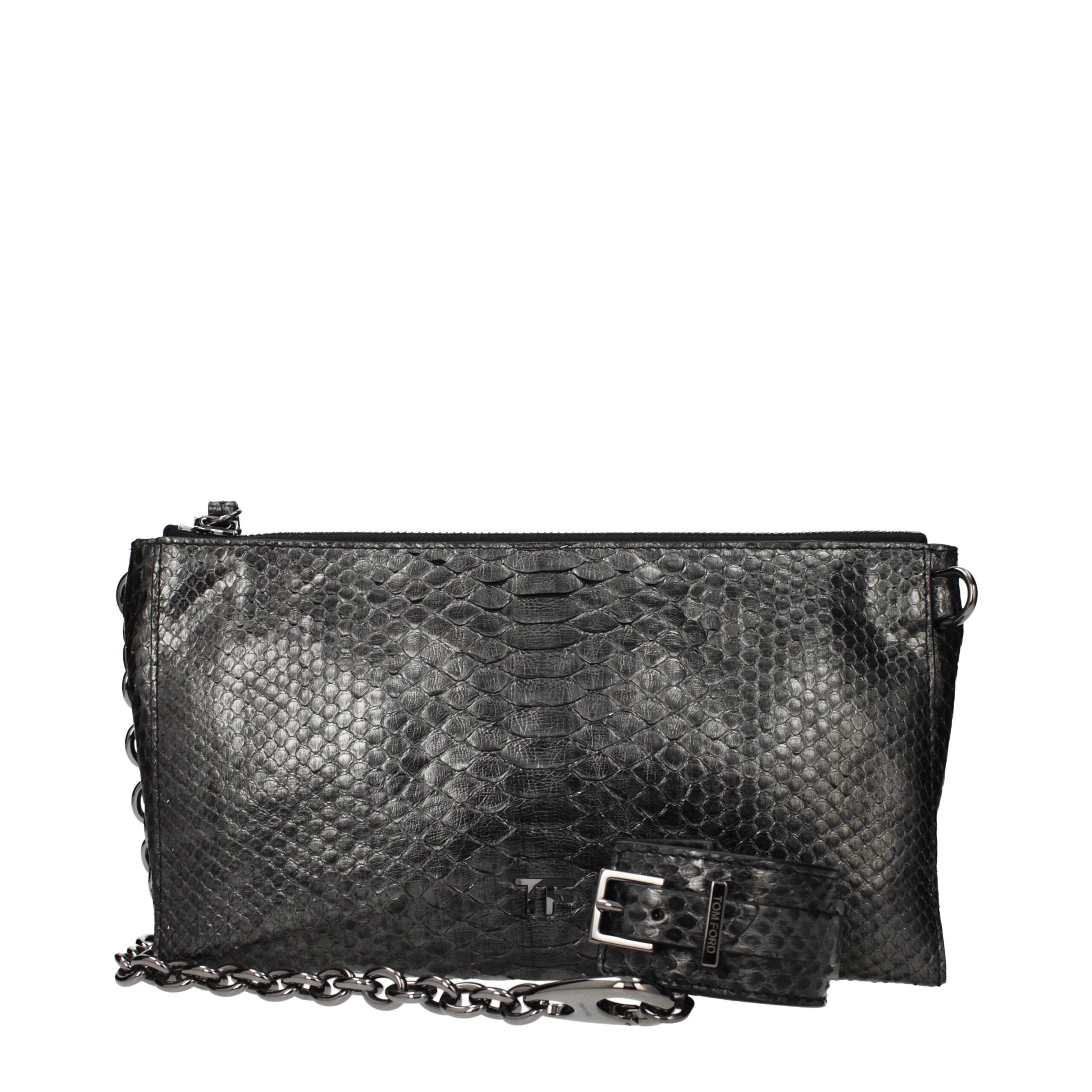 Grau Python-Leder Handtasche