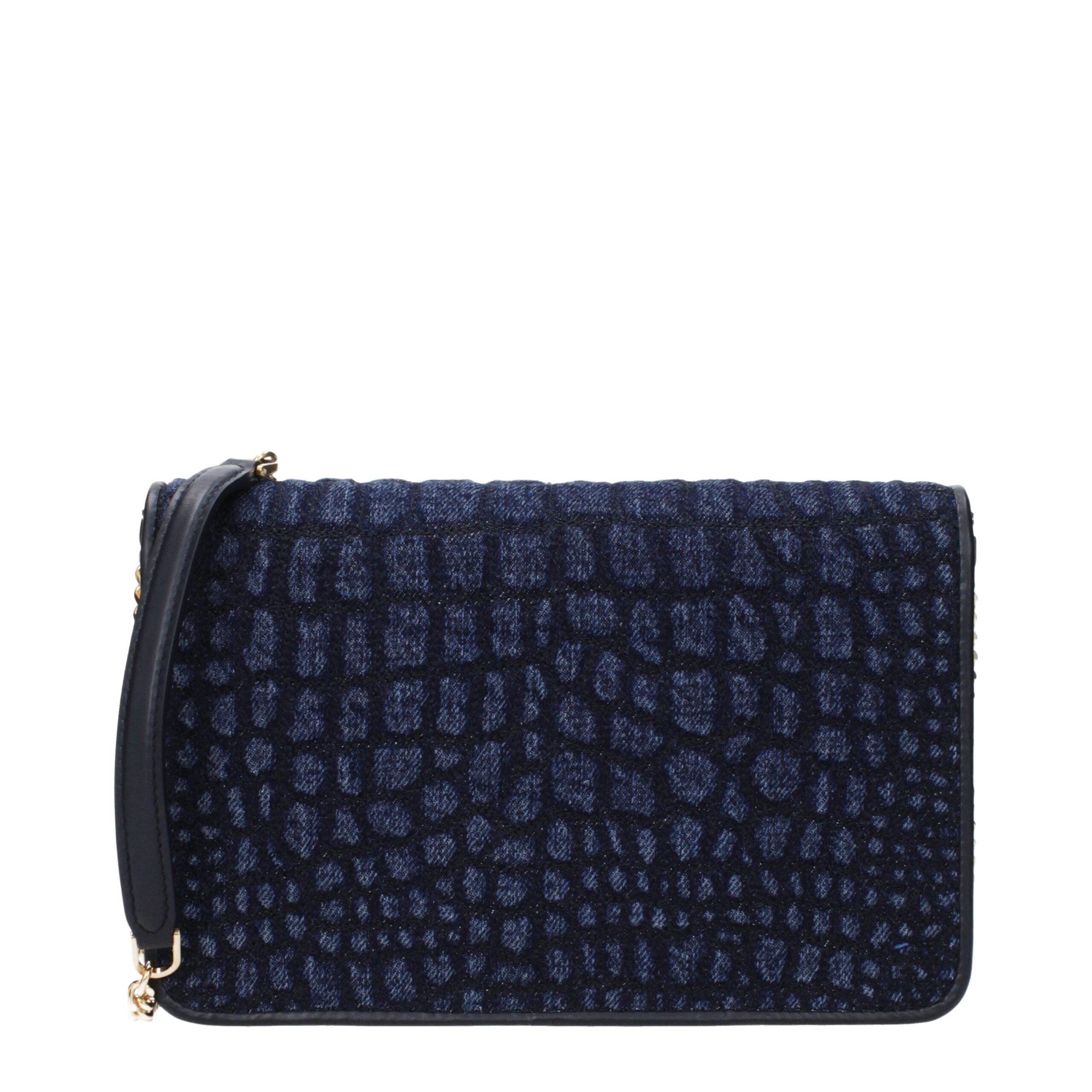 Blaue Stoff-Clutch