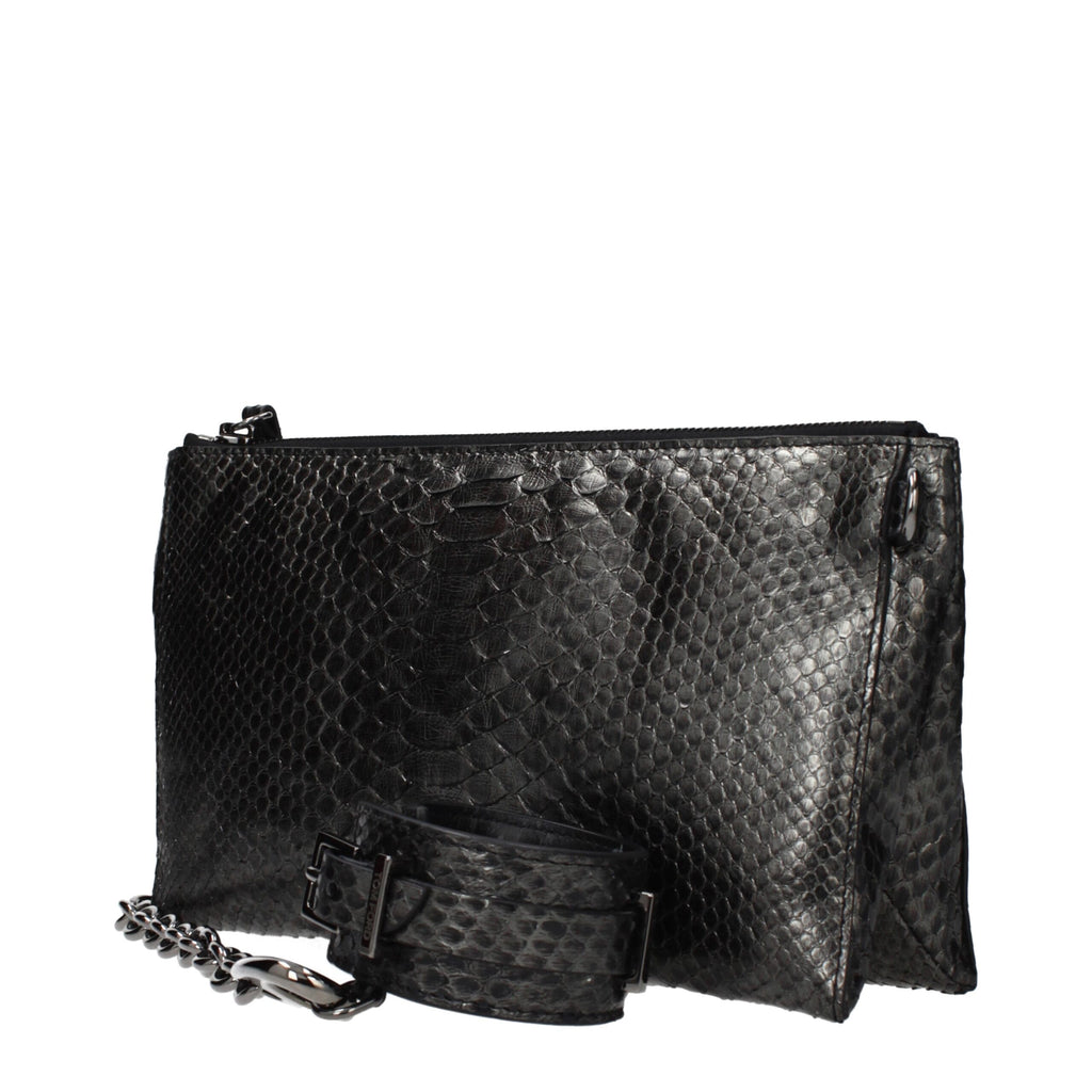 Grau Python-Leder Handtasche
