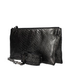 Grau Python-Leder Handtasche