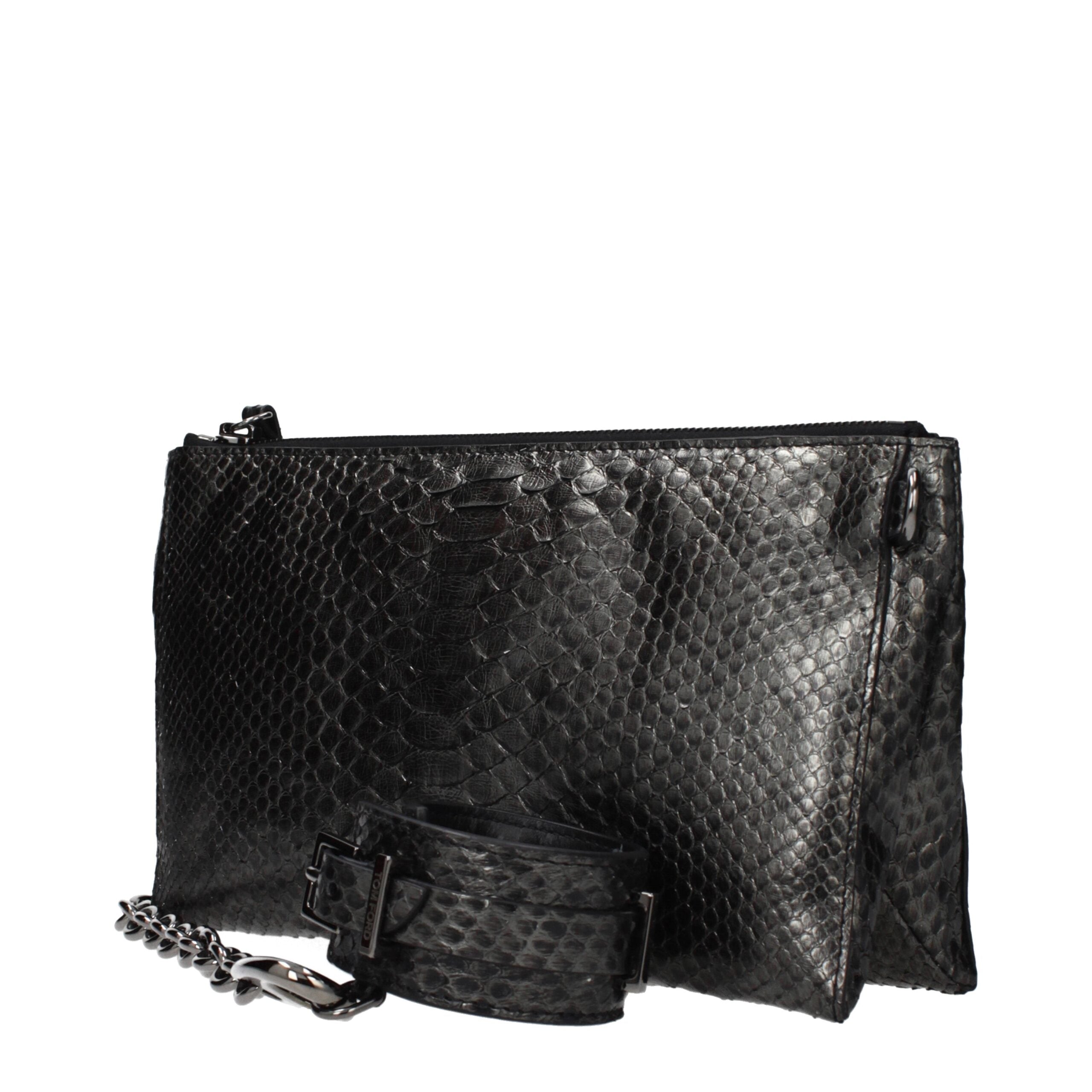 Grau Python-Leder Handtasche