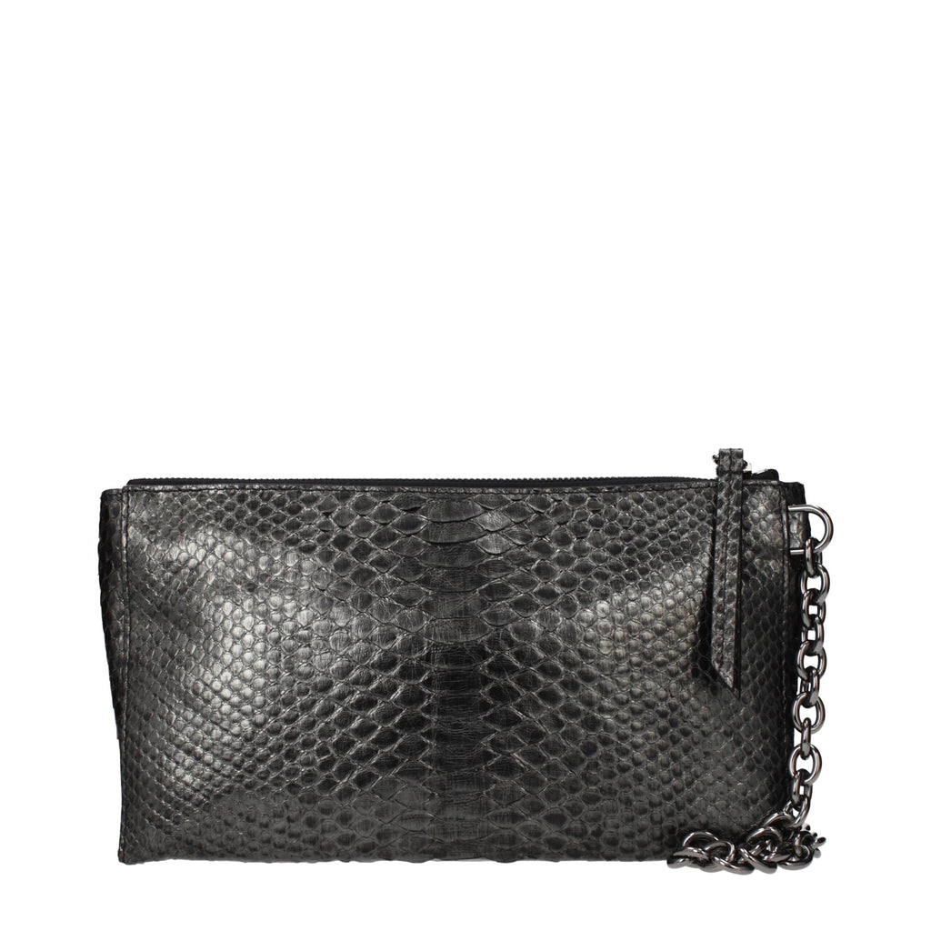 Grau Python-Leder Handtasche