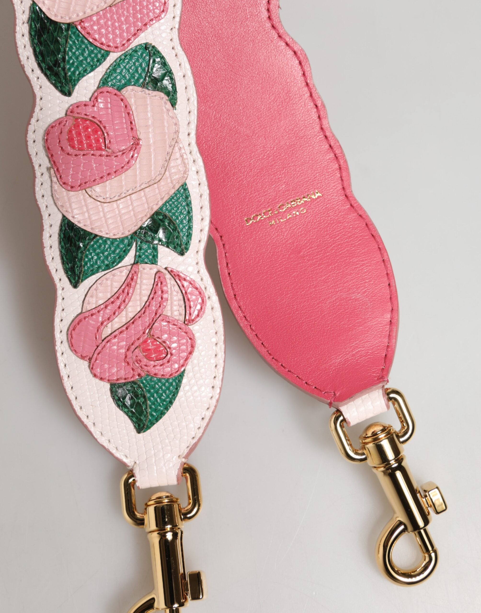 Florale Kalbsleder-Schultergurt für Taschen