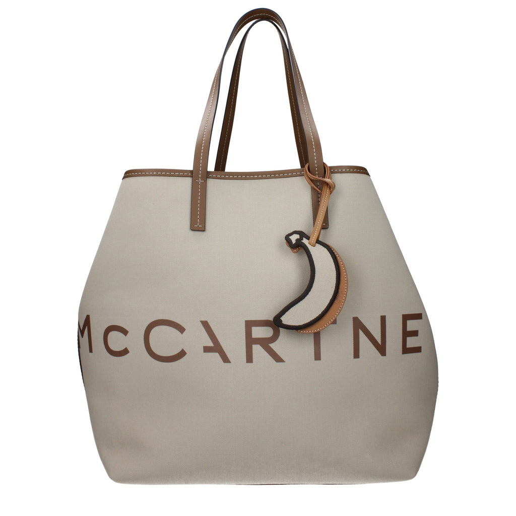 Beigefarbene Stoff-Umhängetasche