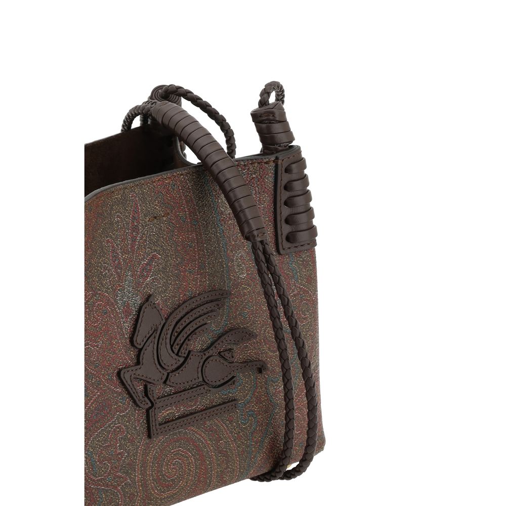 Braune Stoffhandtasche